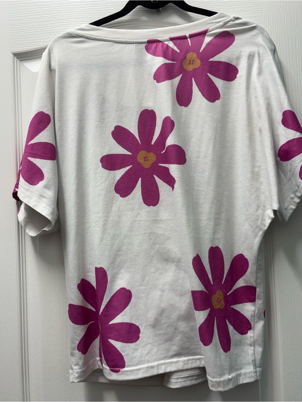 SHEIN White T-Shirt with Black Neck Trim